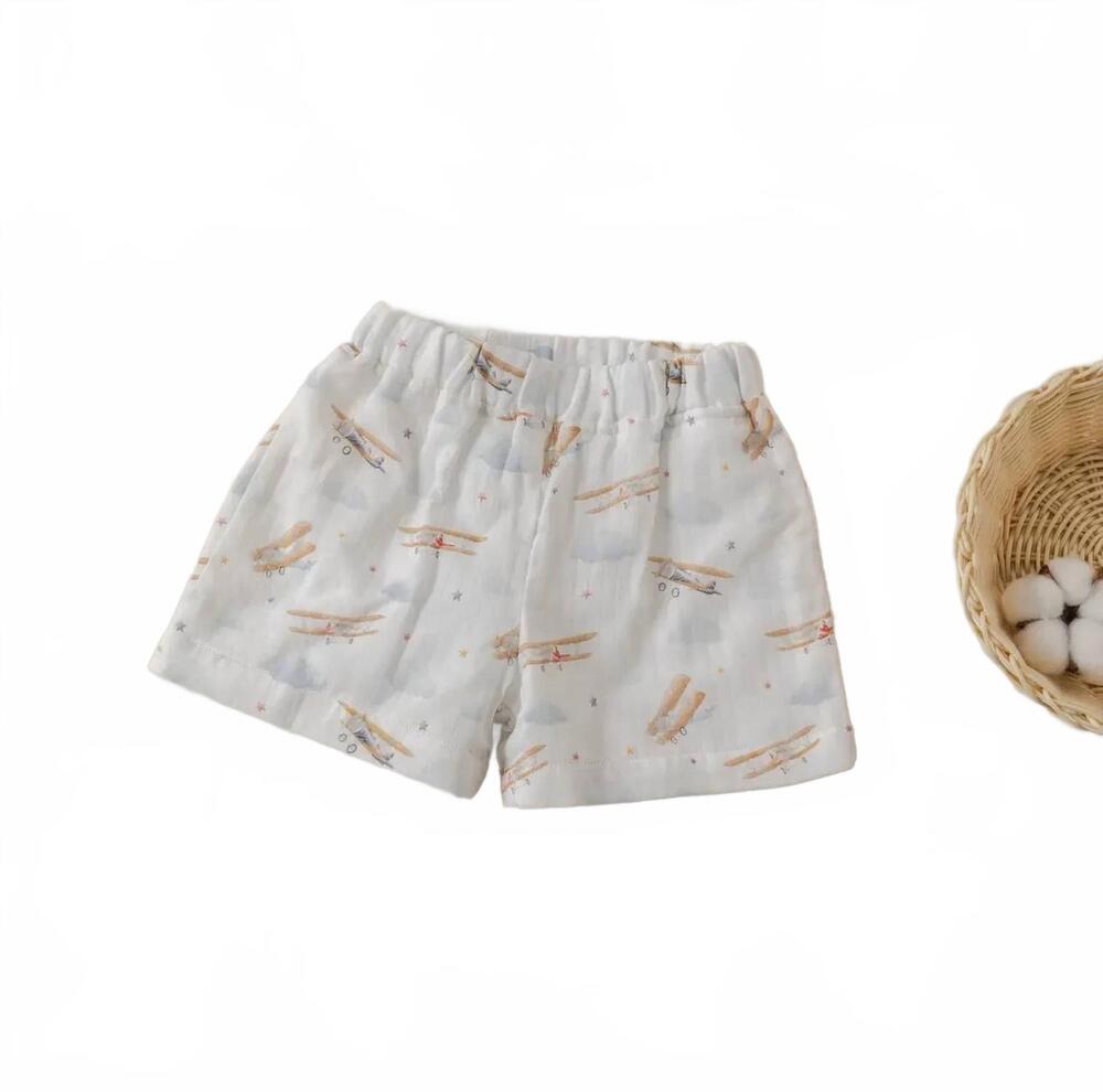 NEW NOLA TAWK boy's plane awesome shorts in off white